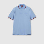 Cotton piquet polo shirt with embroidery