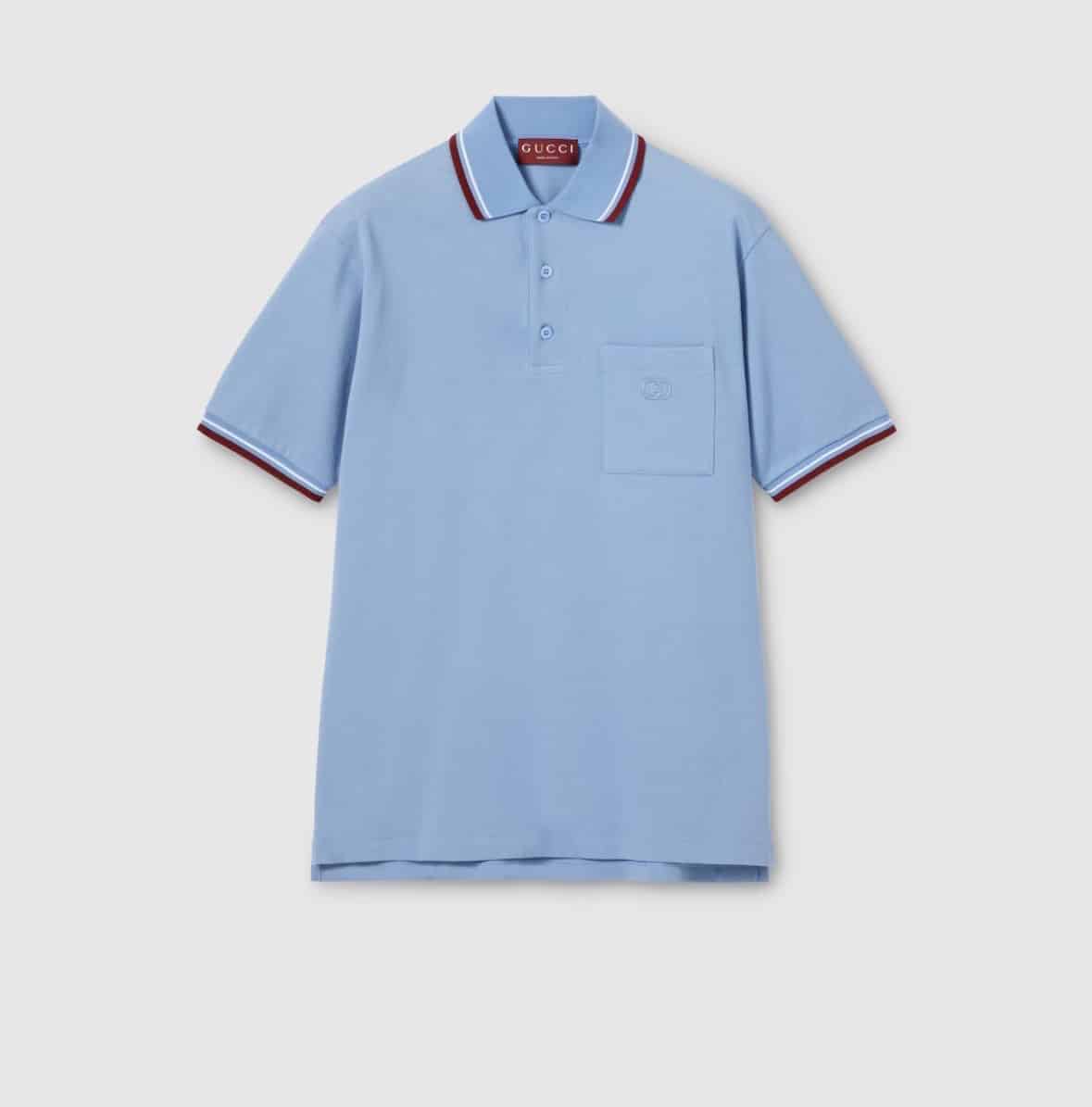 Cotton piquet polo shirt with embroidery