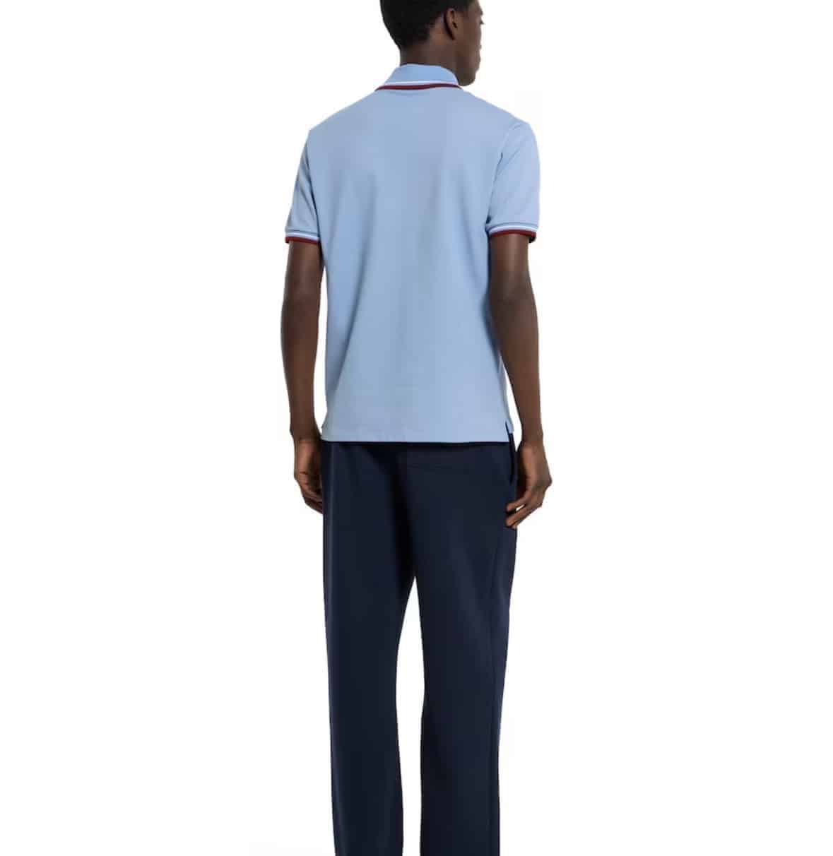 Cotton piquet polo shirt with embroidery