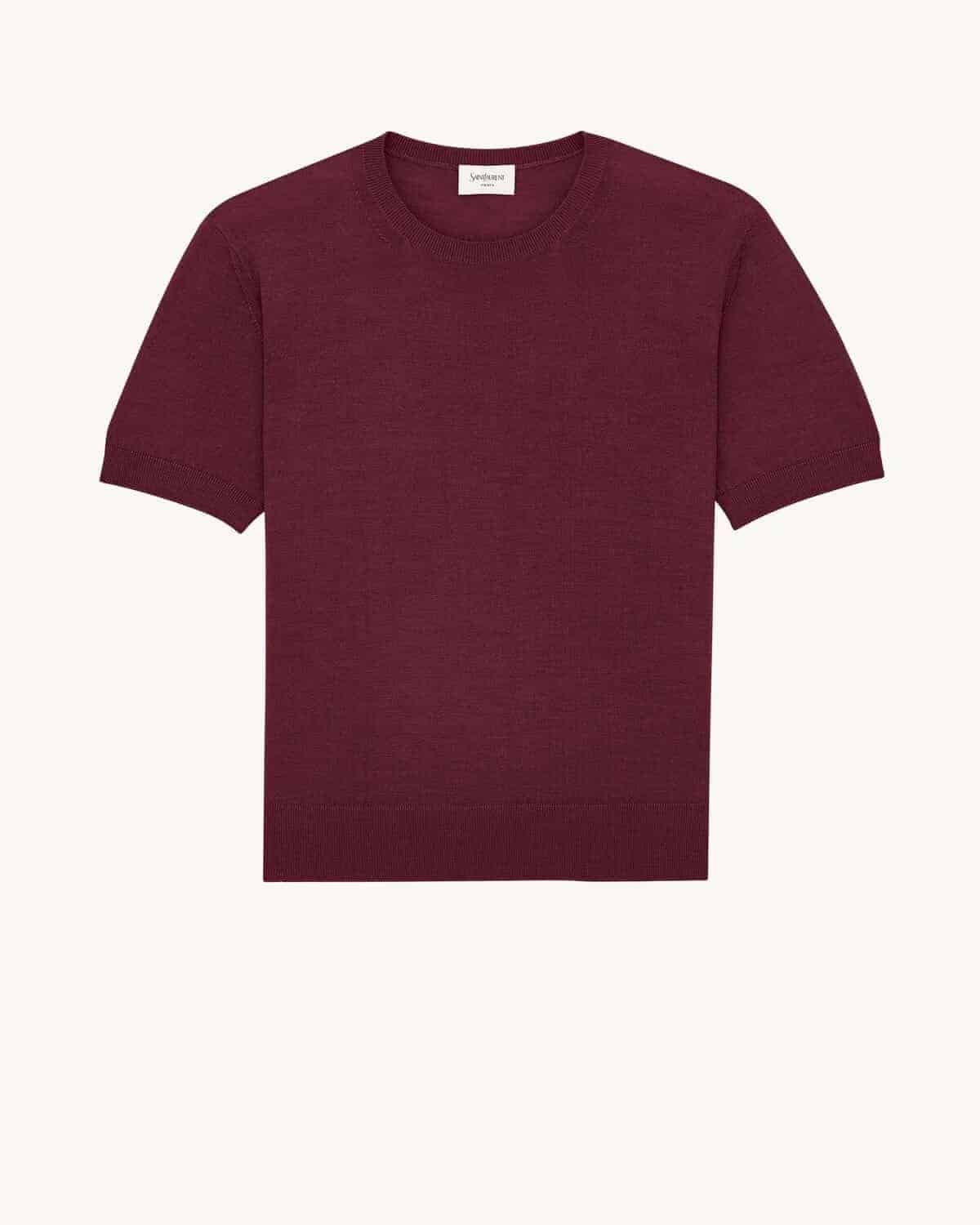 CREWNECK T-SHIRT IN CASHMERE, WOOL, AND SILK