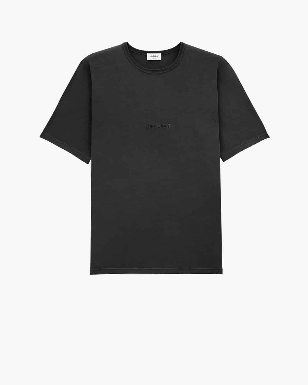 SAINT LAURENT T-SHIRT NOIR BLANCHI
