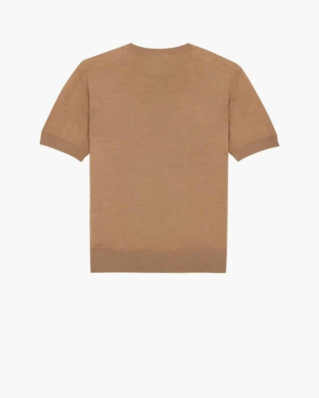 CREWNECK T-SHIRT IN CASHMERE, WOOL, AND SILK CAMEL CLAIR