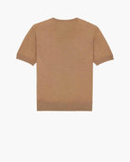 CREWNECK T-SHIRT IN CASHMERE, WOOL, AND SILK CAMEL CLAIR