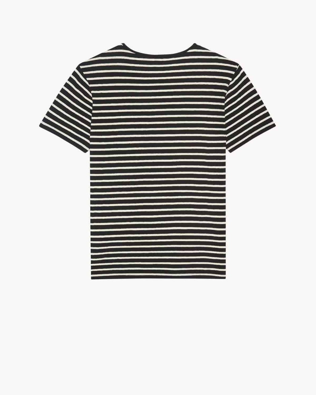 STRIPED CASSANDRE T-SHIRT IN JERSEY
