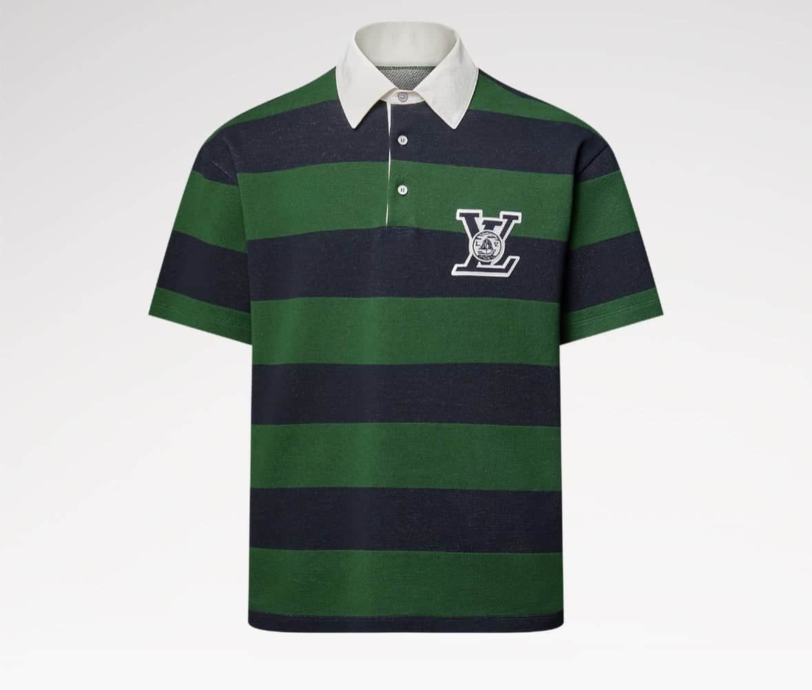 Striped Short-Sleeved Polo Shirt