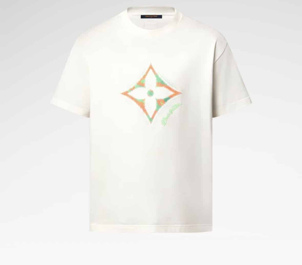 Monogram Flower 3D Gradient Print T-Shirt