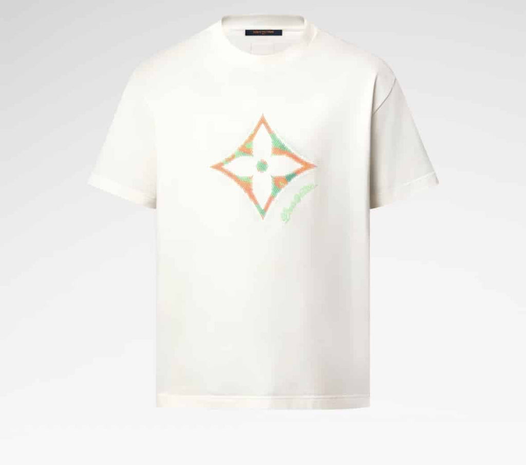 Monogram Flower 3D Gradient Print T-Shirt