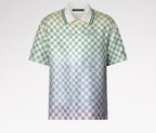 Damier Gradient Printed Silk Polo Shirt