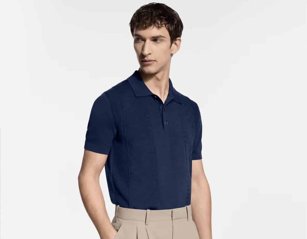 Cotton-Silk Pointelle Polo Shirt