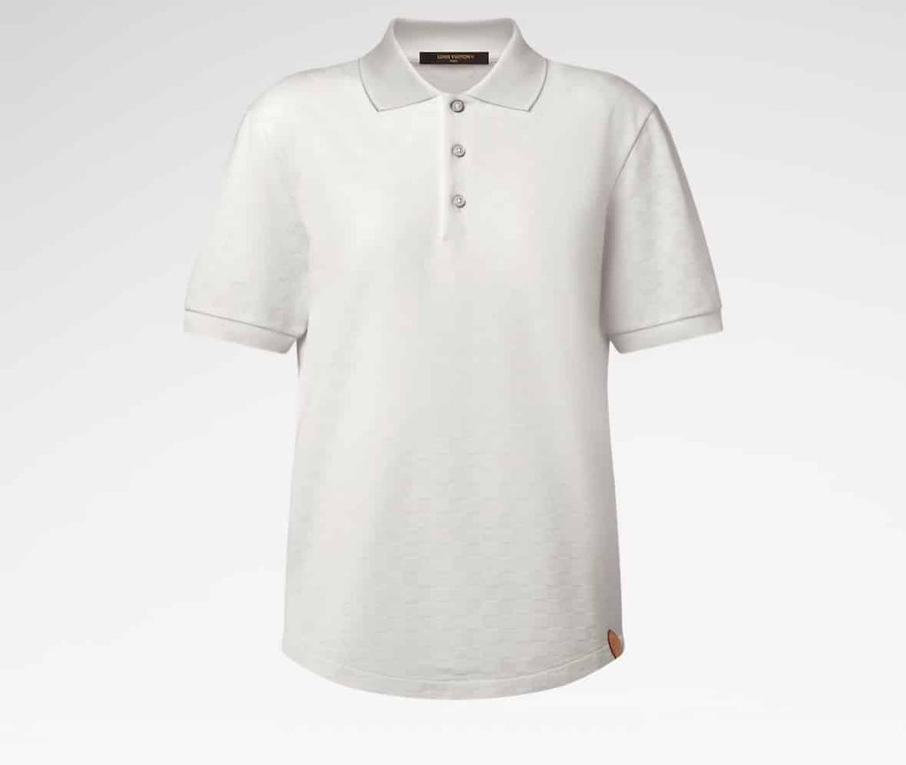 Silk-Cotton Damier Pique Polo Shirt