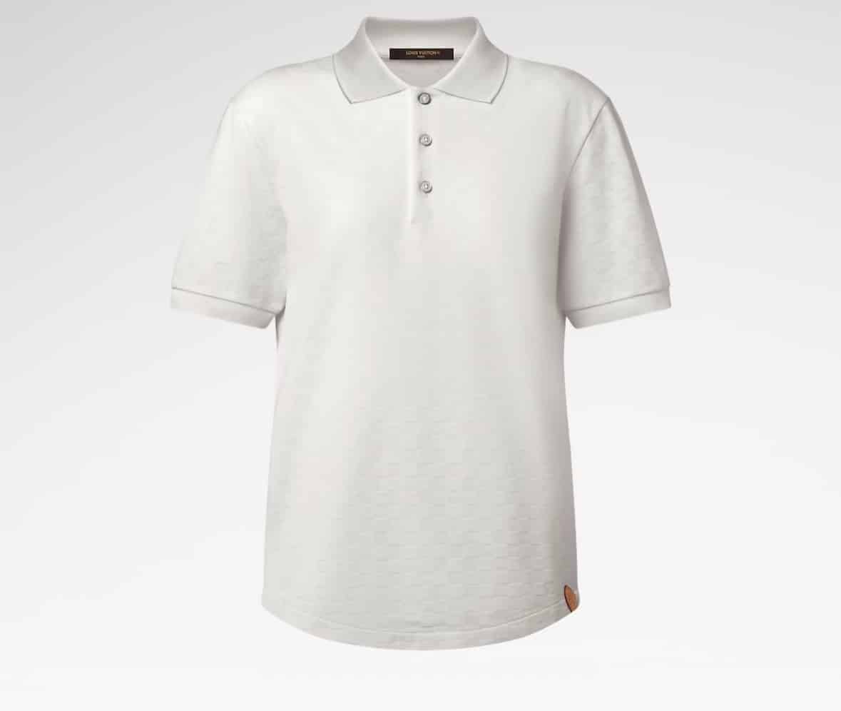 Silk-Cotton Damier Pique Polo Shirt
