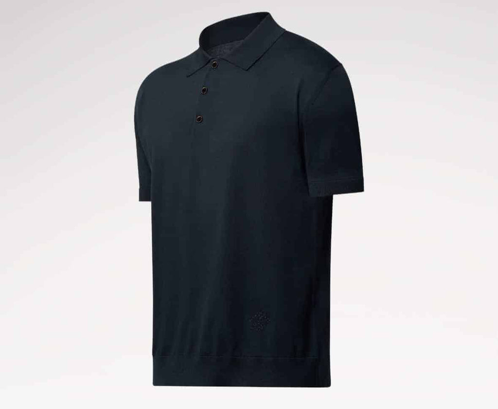 Cotton-Silk Blend Short-Sleeved Polo Shirt