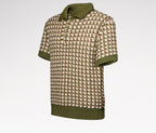 Short-Sleeved Wool-Knit Polo Shirt