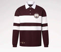 Damier Striped Long-Sleeved Polo Shirt