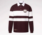 Damier Striped Long-Sleeved Polo Shirt