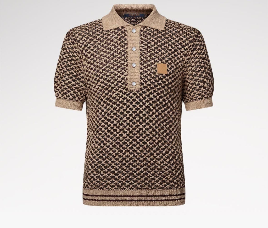 Short-Sleeved Knitted Mesh Polo
