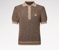 Short-Sleeved Knitted Mesh Polo