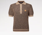 Short-Sleeved Knitted Mesh Polo