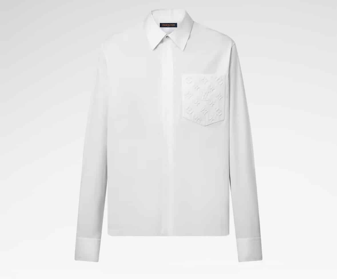 Embossed Pocket Long-Sleeved Shirt
