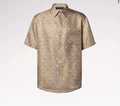 Monogram Printed Short-Sleeved Silk Shirt
