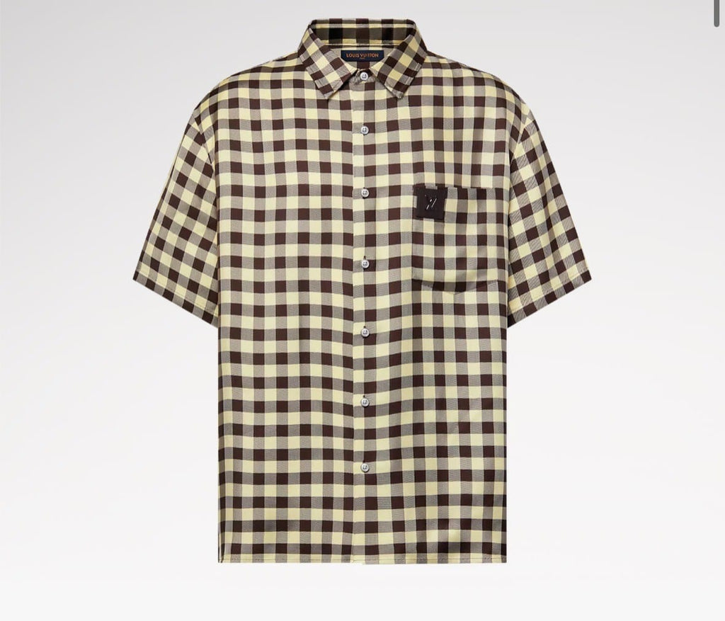Damier Jacquard Short-Sleeved Shirt