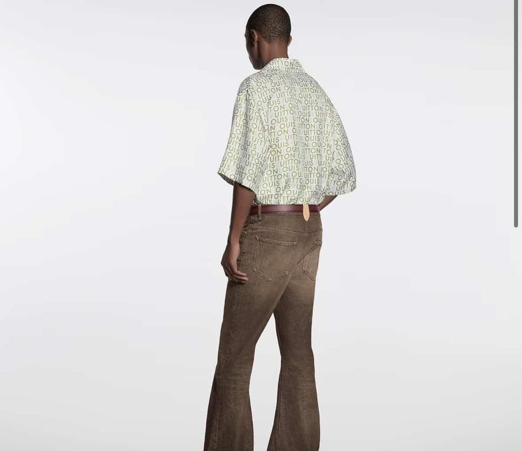 Short-Sleeved Printed Silk Shirt