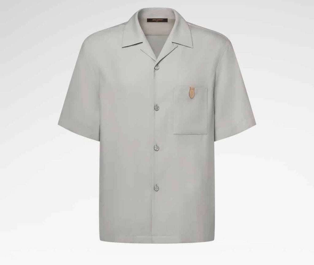 Short-Sleeved Silk, Cotton And Cashmere-Blend Open Collar Shirt