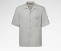 Short-Sleeved Silk, Cotton And Cashmere-Blend Open Collar Shirt