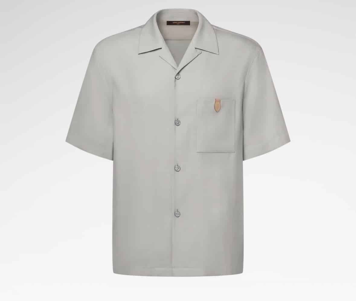 Short-Sleeved Silk, Cotton And Cashmere-Blend Open Collar Shirt