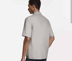 Short-Sleeved Silk, Cotton And Cashmere-Blend Open Collar Shirt