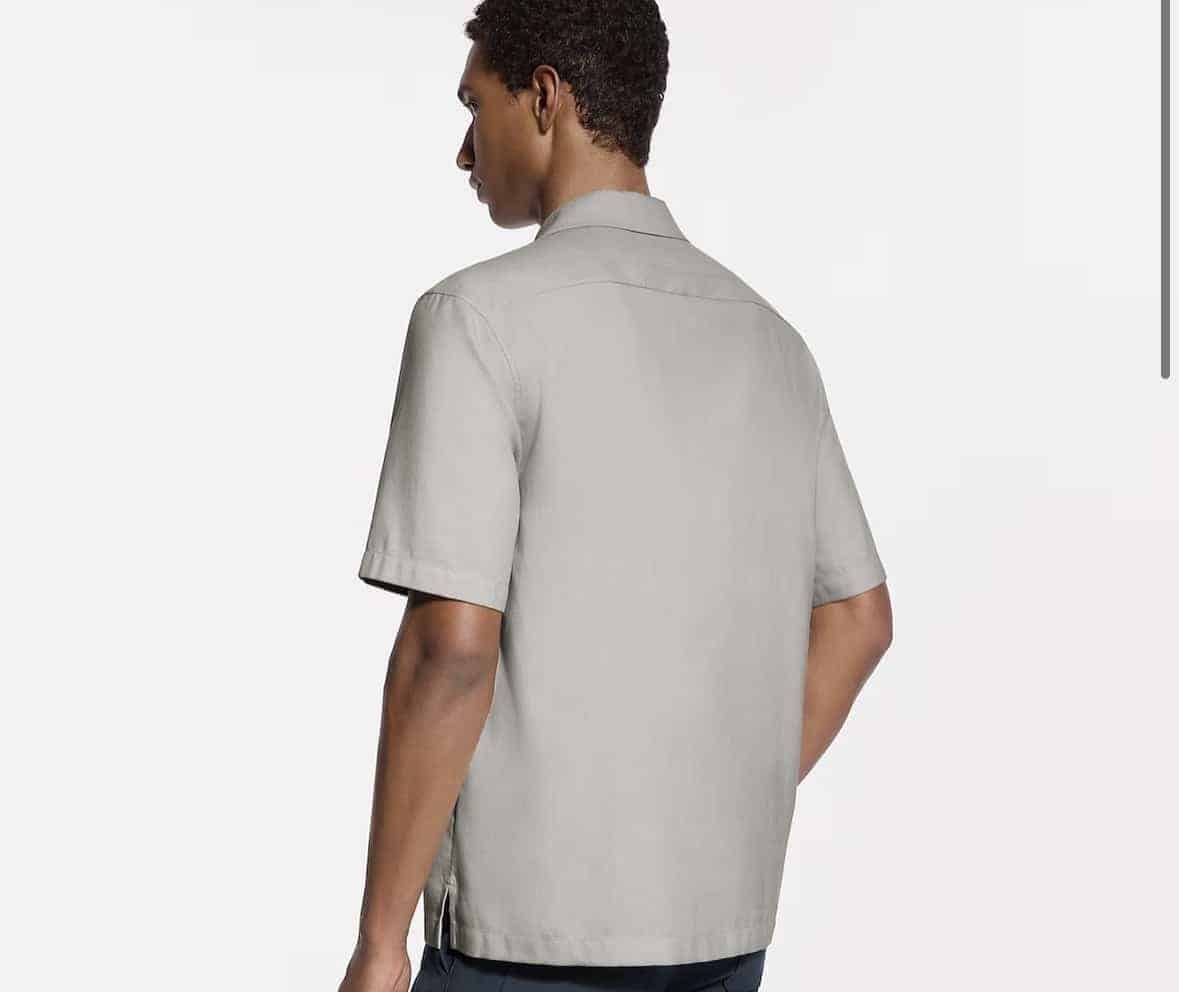 Short-Sleeved Silk, Cotton And Cashmere-Blend Open Collar Shirt
