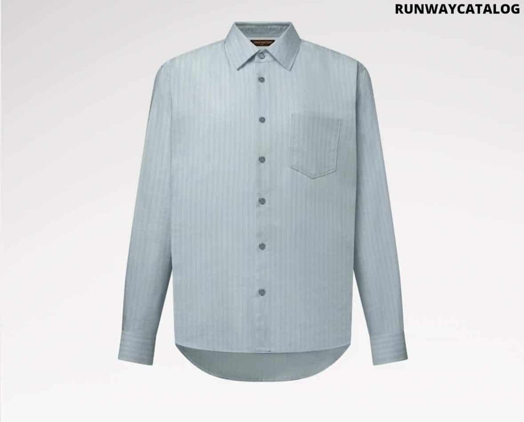 Striped Long-Sleeved Silk-Blend Shirt