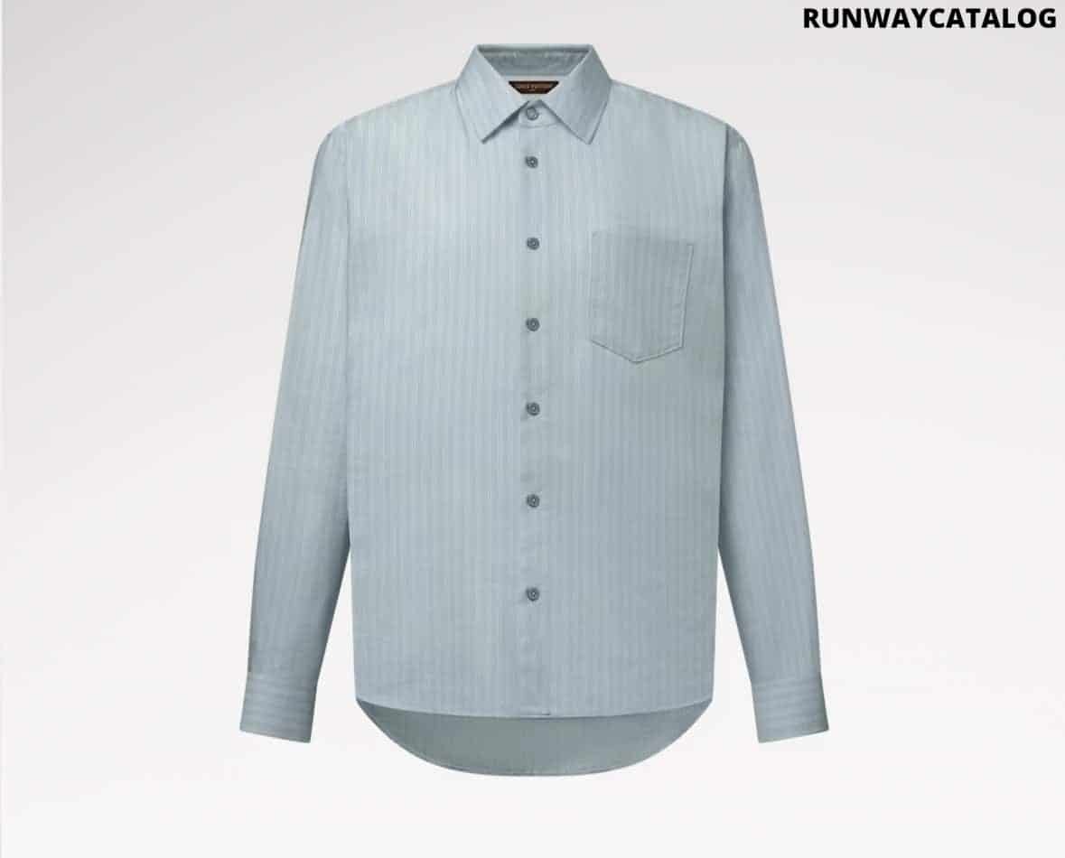 Striped Long-Sleeved Silk-Blend Shirt
