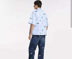 LV x The Darjeeling Limited Embroidered Striped Short-Sleeved Shirt