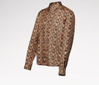 Monogram Printed Long-Sleeved Silk Shirt