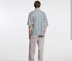 Monogram Printed Silk Short-Sleeved Shirt