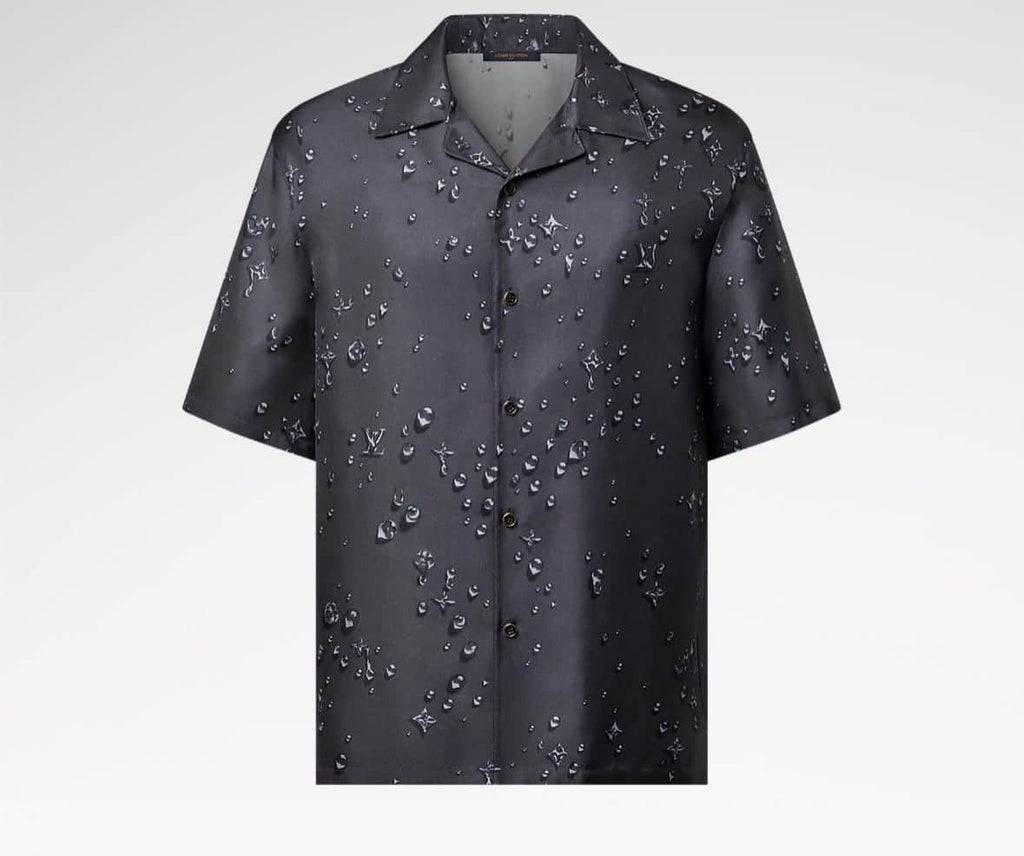 Monogram Short-Sleeved Silk Shirt