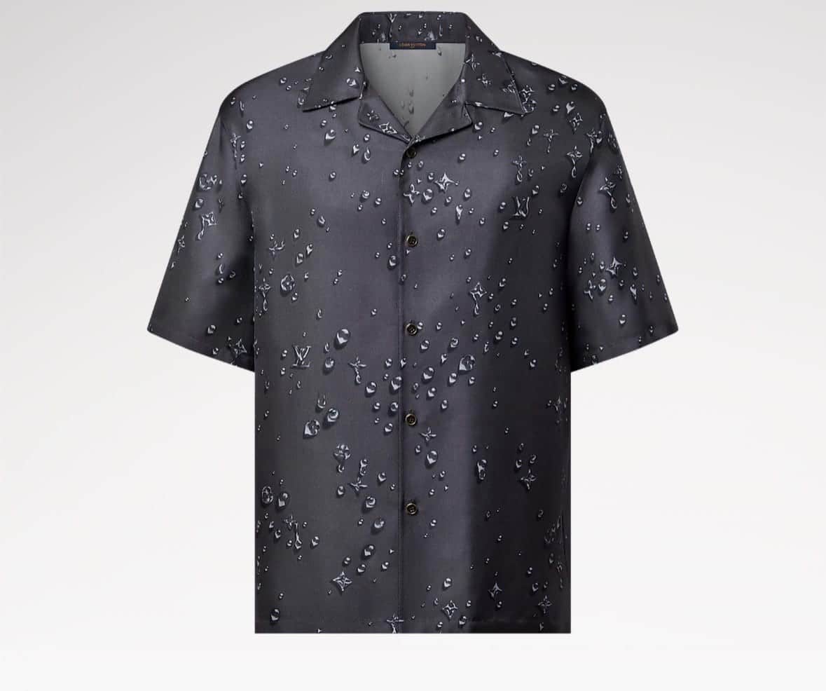 Monogram Short-Sleeved Silk Shirt