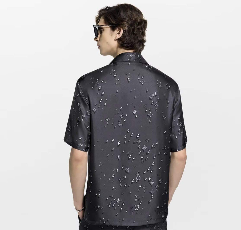 Monogram Short-Sleeved Silk Shirt