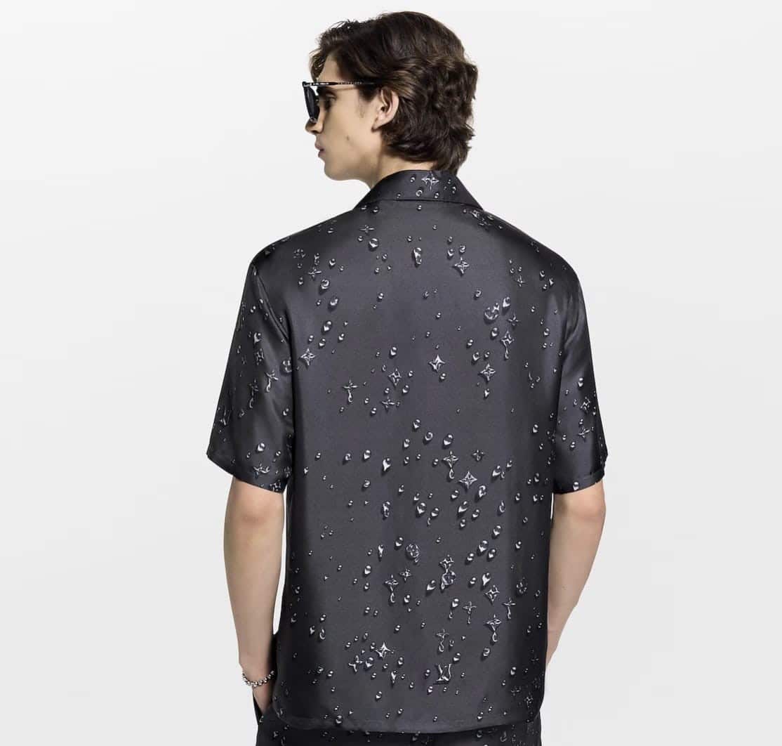 Monogram Short-Sleeved Silk Shirt