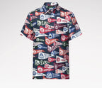 Printed Short-Sleeved Silk-Blend Shirt