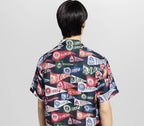 Printed Short-Sleeved Silk-Blend Shirt