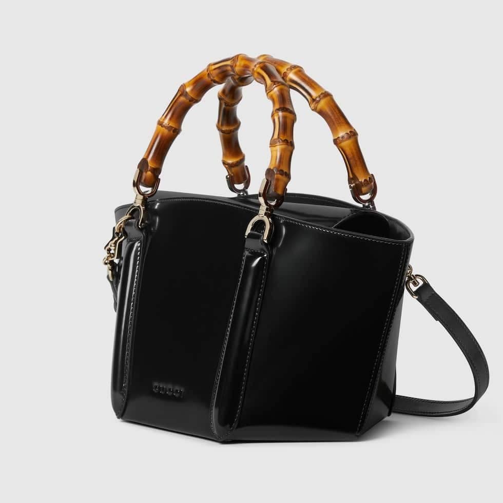 SMALL BAMBOO TOP HANDLE TOTE BAG