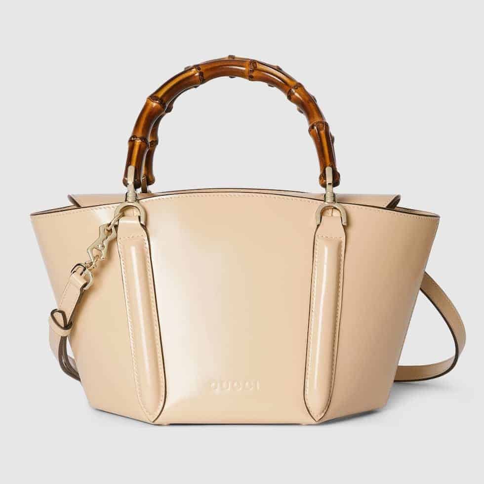 SMALL BAMBOO TOP HANDLE TOTE BAG