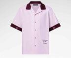Ribbed Collar Short-Sleeved Shirt