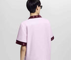 Ribbed Collar Short-Sleeved Shirt