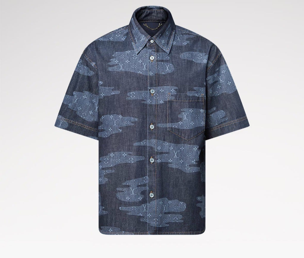 Monogram Short-Sleeved Chambray Shirt