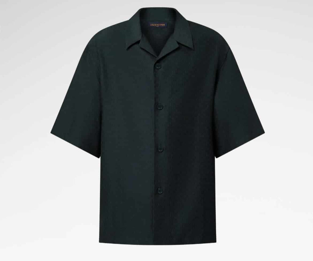 Mini Monogram Silk-Cotton Blend Short-Sleeved Shirt