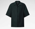 Mini Monogram Silk-Cotton Blend Short-Sleeved Shirt