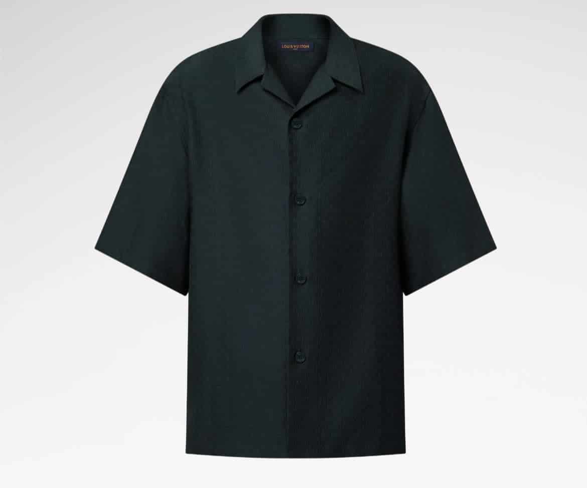 Mini Monogram Silk-Cotton Blend Short-Sleeved Shirt